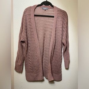 Dusty Rose Open Front Cardigan